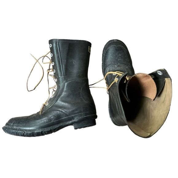 Men’s Vintage Wards Montgomery Ward Black Distressed Rubber Boots Size 12.5 main image 8